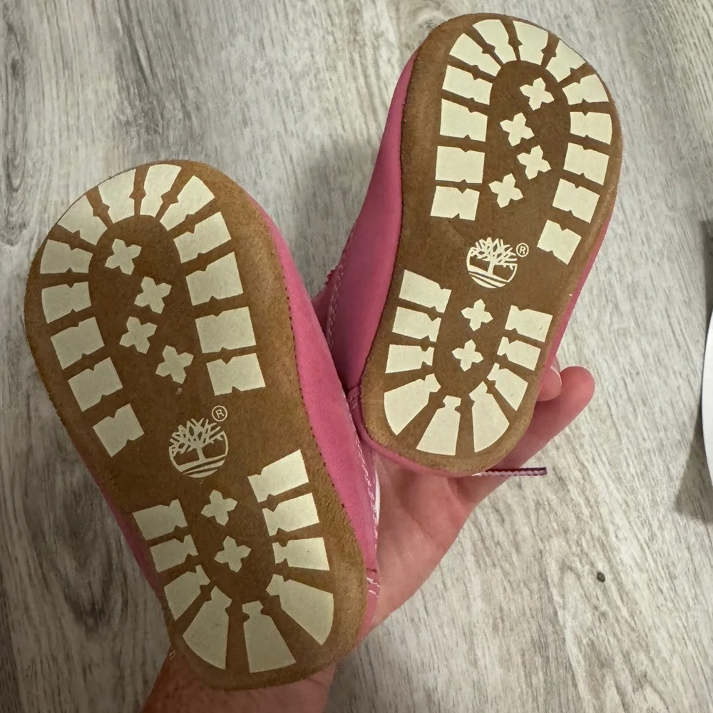 Timberland Pink and White Baby Walker Shoes
